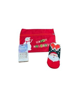 Holiday gift set bag nails and Christmas socks